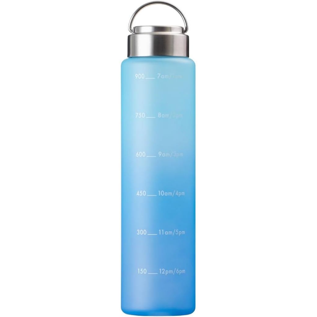 Atlas 1000ml Water Bottle with Time Marker & Handle - BPA-Free Sports Bottle