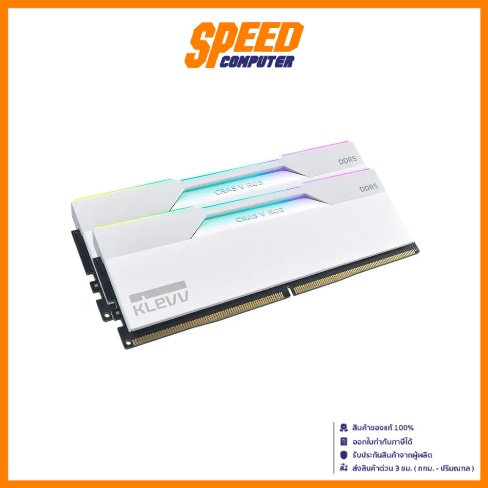 KLEVV CRAS V RGB Gaming 32GB (16GBx2) DDR5 6000MHz CL28 Ram(หน่วยความจำ) | By Speed Computer