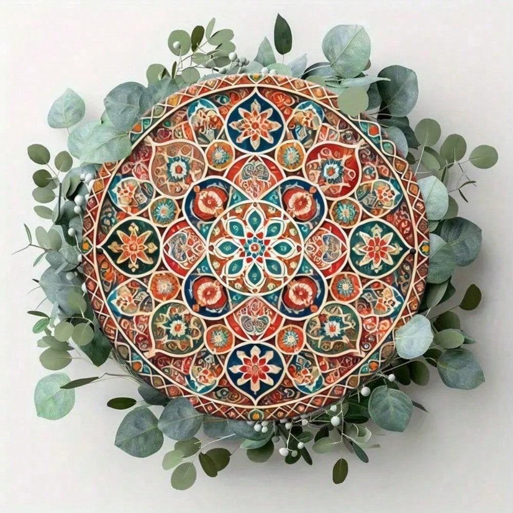 CIFbuy Vintage Moroccan Geometric Tin Sign Wall Decor 8x8