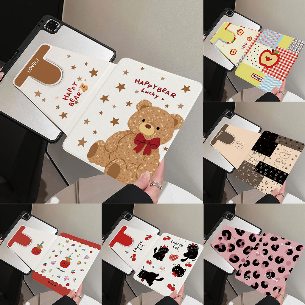 INS โค้งคำนับ หมุนได้ 360 เคสสำหรับ Samsung Galaxy Tab A9 A11 A8 S10 S9 S8 Plus S7 FE S6 Lite Case กันกระแทก เคส