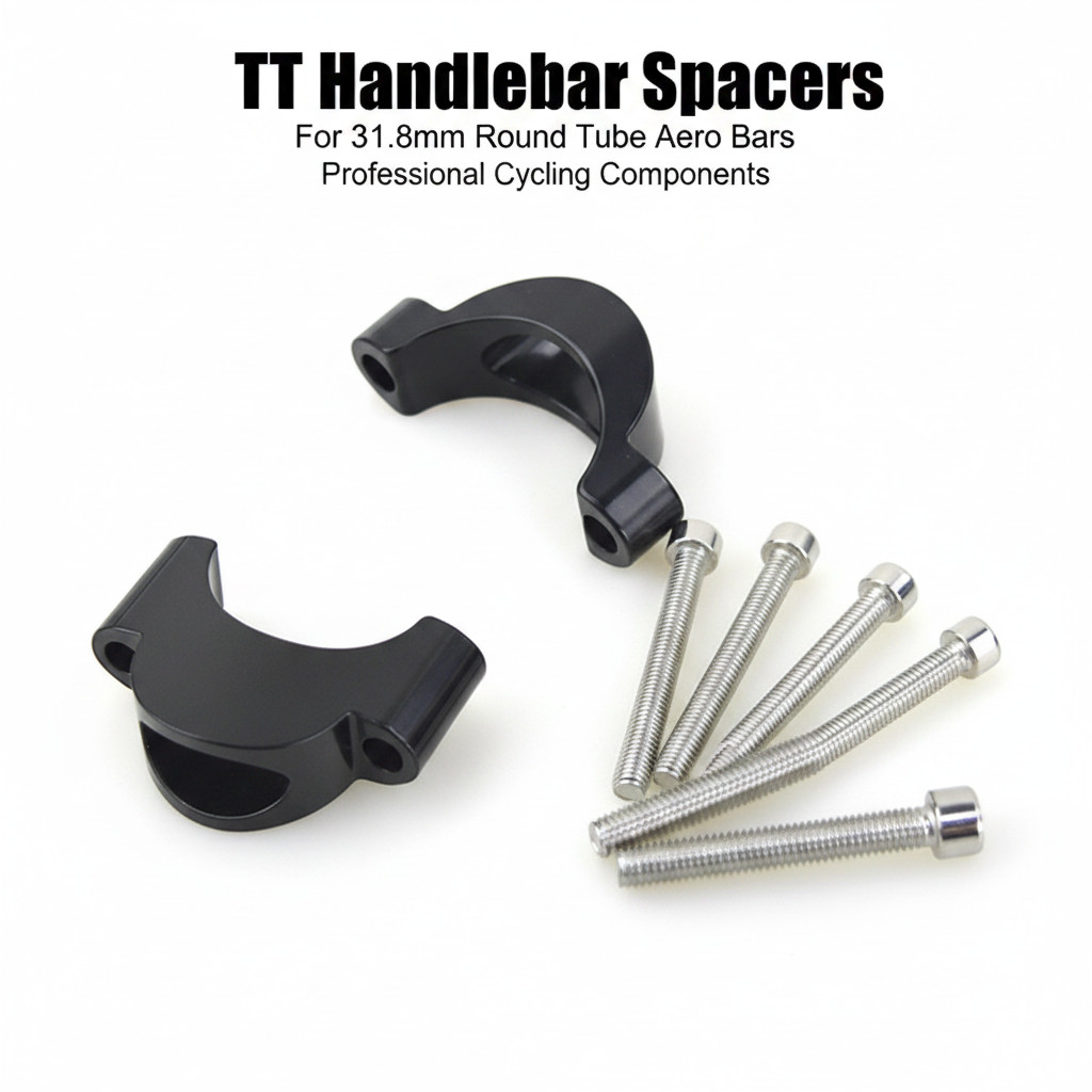 อลูมิเนียมอัลลอยด์ TT Aerobar Riser Spacer สำหรับ Handlebar ขนาด 31.8 มม., เซ็ตเสริมความสูงสำหรับจักรยานสามล้อและจักรยานทางไกล (ปรับระดับได้)