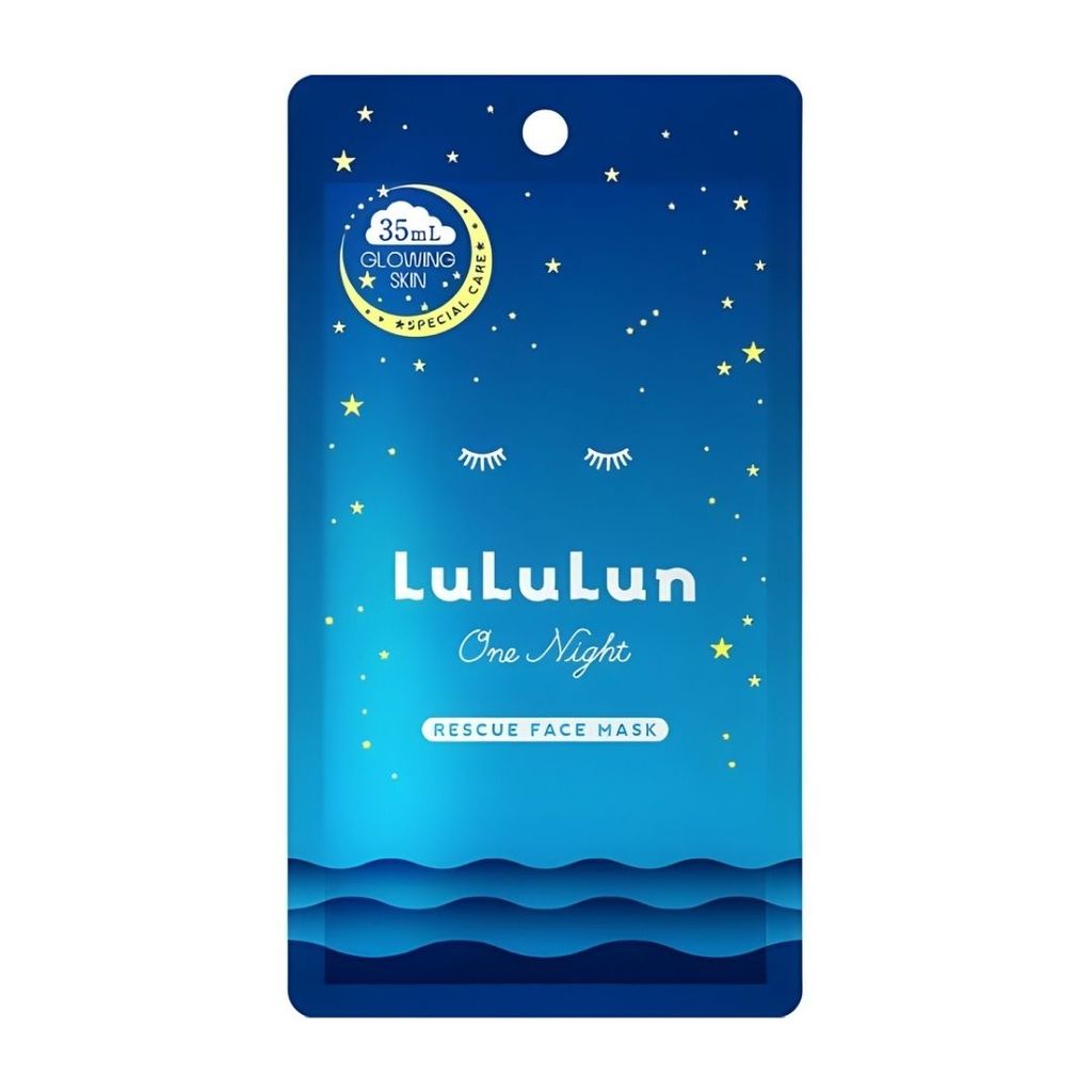 ลูลูลูน แผ่นมาสก์หน้าวันไนท์เรสคิวโกลว์อิ้งสกิน (LuLuLun One Night Rescue Face Mask R Glowing Skin 1