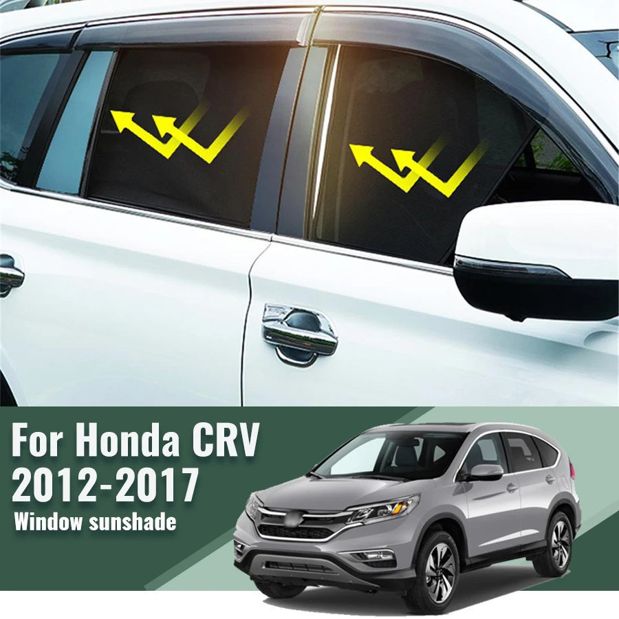 รถตาข่าย Sun Shade สําหรับ Honda CRV CR V IV 2012 2016 ด้านหลังหน้าต่างแม่เหล็กด้านหน้ากระจกผ้าม่าน Blocking Glare UV ป้องกัน