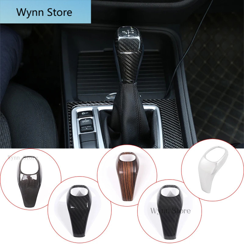 สําหรับ BMW 1Series 2 Series X1 F46 F48 F52 2015-2019 คาร์บอนไฟเบอร์สี ABS เกียร์ Shift Knob Head Co