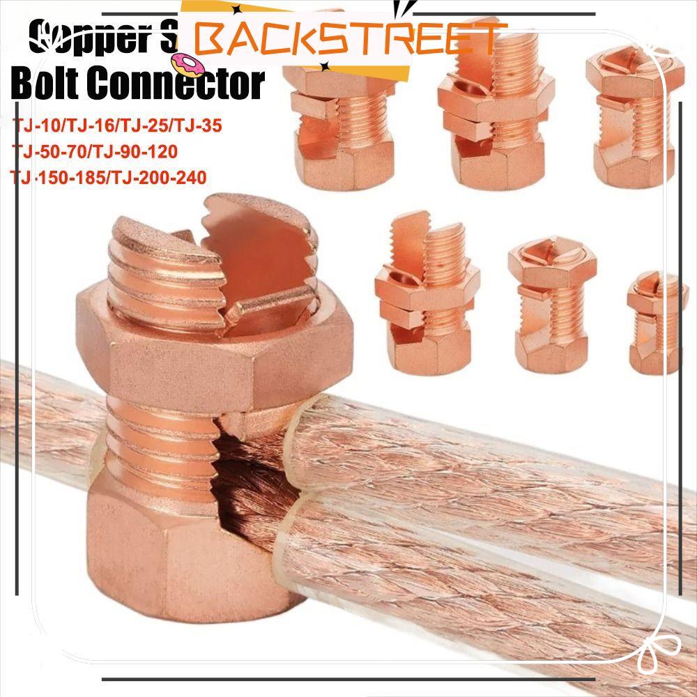 BACKSTREET Copper Split Bolt, Durable Sturdy Split Bolt Connector, TJ Series Copper Split Connector
