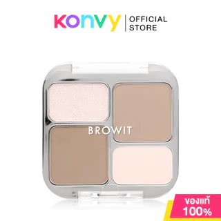 Browit Face On Point Highlight And Contour 7.6g #01 Day Light บราวอิท พาเลทไฮไลท์และคอนทัวร์ 4 เฉดสี.