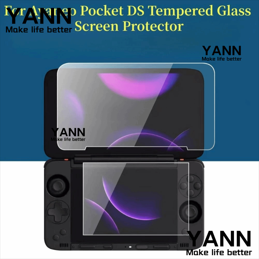 YANN กระจกนิรภัย,ตัวป้องกันหน้าจอ HD แบบเต็มหน้าจอ,ป้องกันรอยขีดข่วน 9H Flip Dual Screen ป้องกันฟิล์
