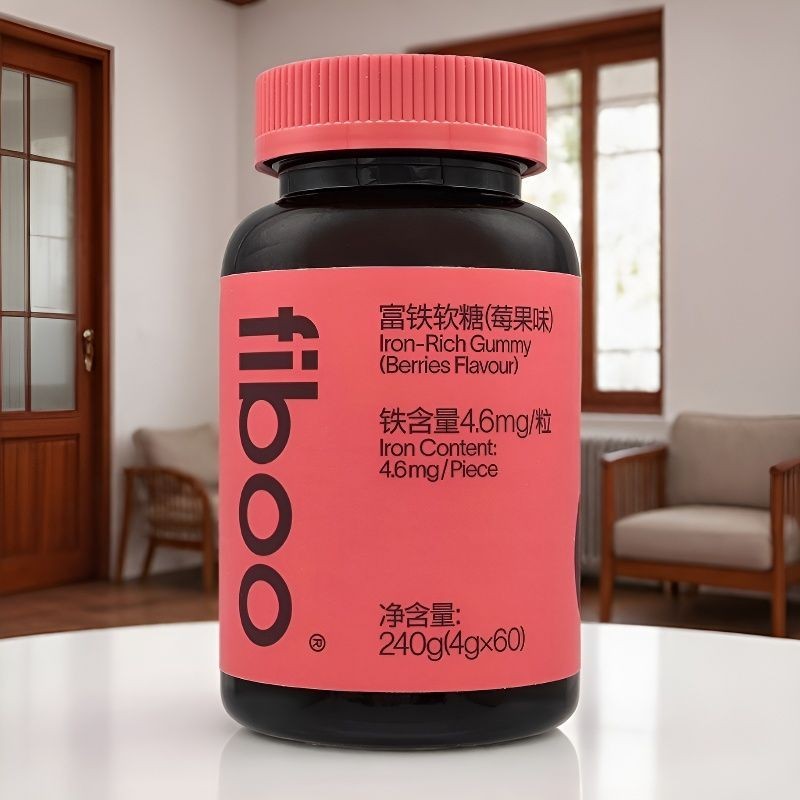 FIBOO Iron Fudge 4g * 60 ชิ้น (รสเบอร์รี่) Fiboo Iron Fudge อาหารเสริมเหล็ก Fudge Seasonal#FIBOO富铁软糖
