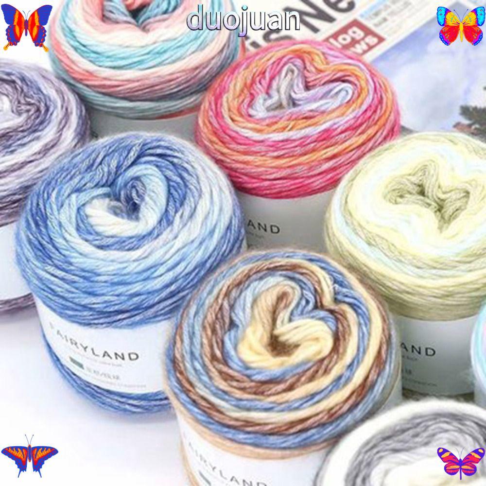 DUOJUAN Rainbow Woollen Yarn 100g เส้นด้ายผสมแฟนซีเนื้อนุ่ม
