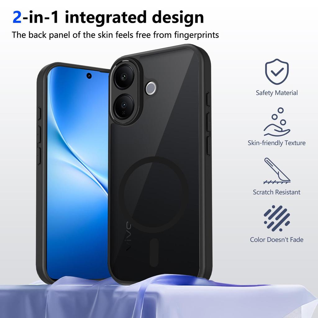 สําหรับ vivo V60 Lite V60Lite 4G 5G V2529 V2530 V2549 V2441U Frosted อะคริลิคใสกรณีพลาสติกแข็ง Stron