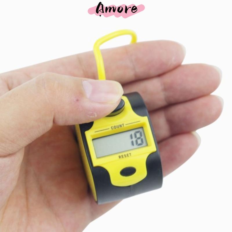 Amore Resettable Clickers อิเล็กทรอนิกส์ LCD Tally Counter Clickers นับเครื่องมือ 4 หลักมัลติฟังก์ชั