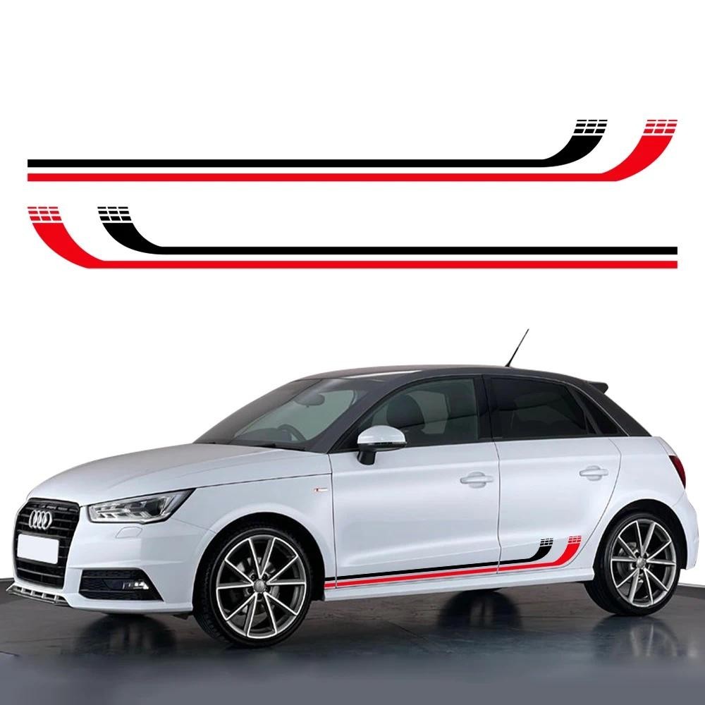 สติกเกอร์ประตูรถ Trims Racing Stripe ไวนิลอุปกรณ์เสริมกราฟิกสําหรับ Audi A1 8X GB GBA Sportback Quat