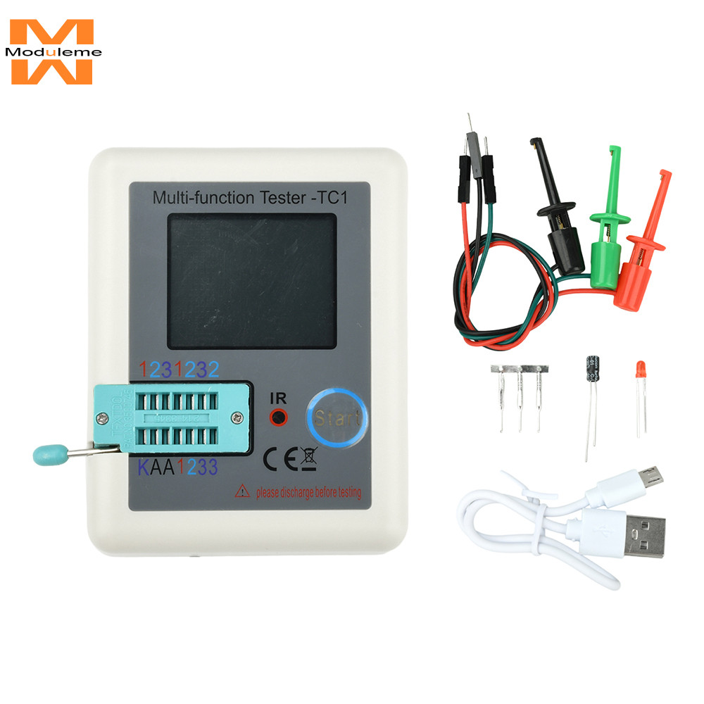 LCR-TC1 เครื่องทดสอบทรานซิสเตอร์จอแสดงผลสีสันสดใสขนาด 1.8 นิ้ว
