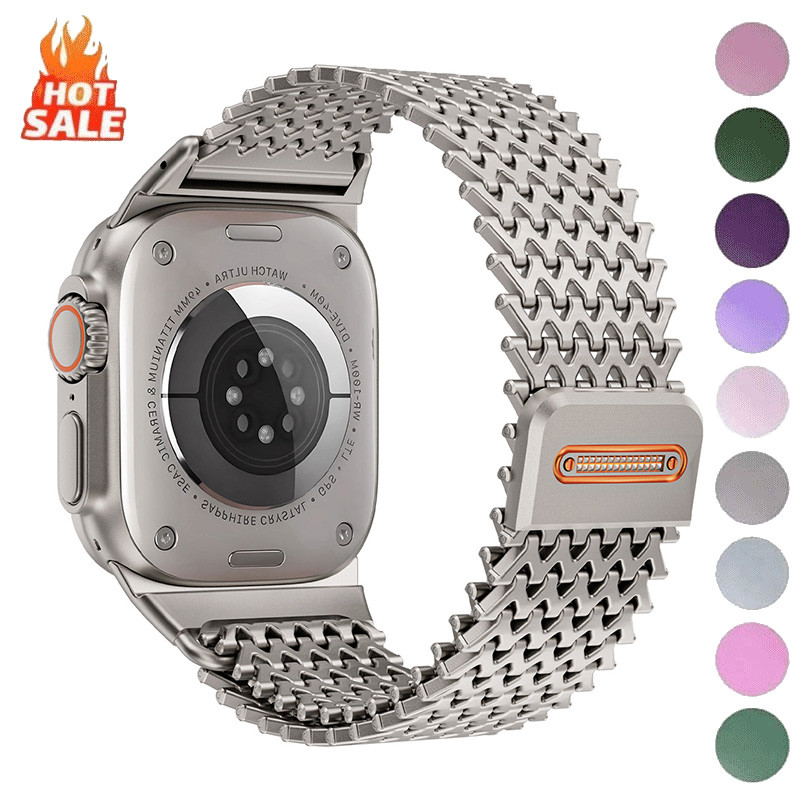 Milanese Magnetic Band สําหรับ Apple Watch Ultra 2/3 49มม, S11/S10 46มม, 42/38/40/41/44/45มม สําหรับ iWatch SE 9/8/7/6/5/4/3/2/1
