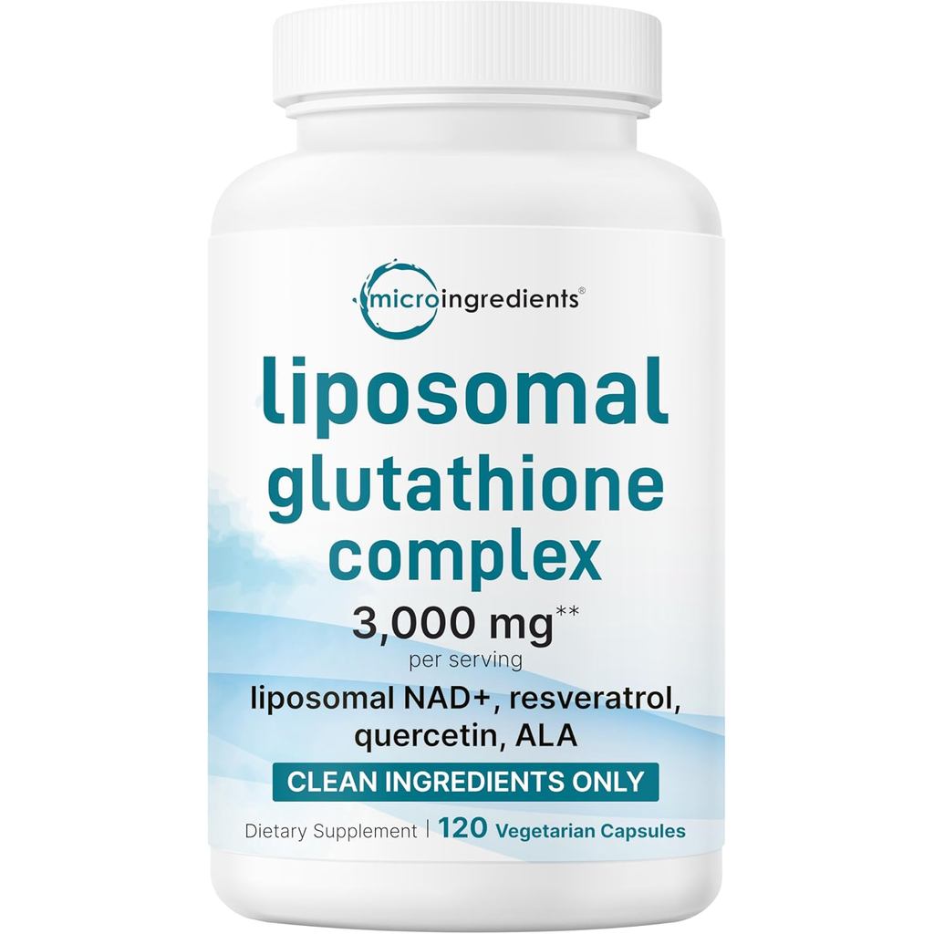 Micro Liposomal ลด Glutathi Complex 3000mg 8-in‐1 Advanced Glutathi พร้อม NAD Resveratrol Quercetin 