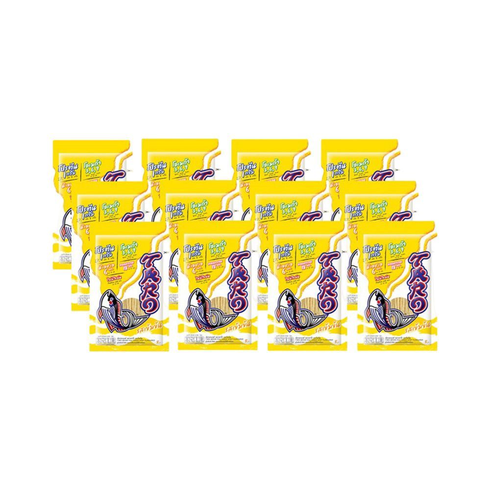 [สินค้าส่งด่วน] ทาโร่ปลาเส้นรสเข้มข้น 5ก.X12 TARO FISH SNACK SPICY FLAVOURED 5 GX12