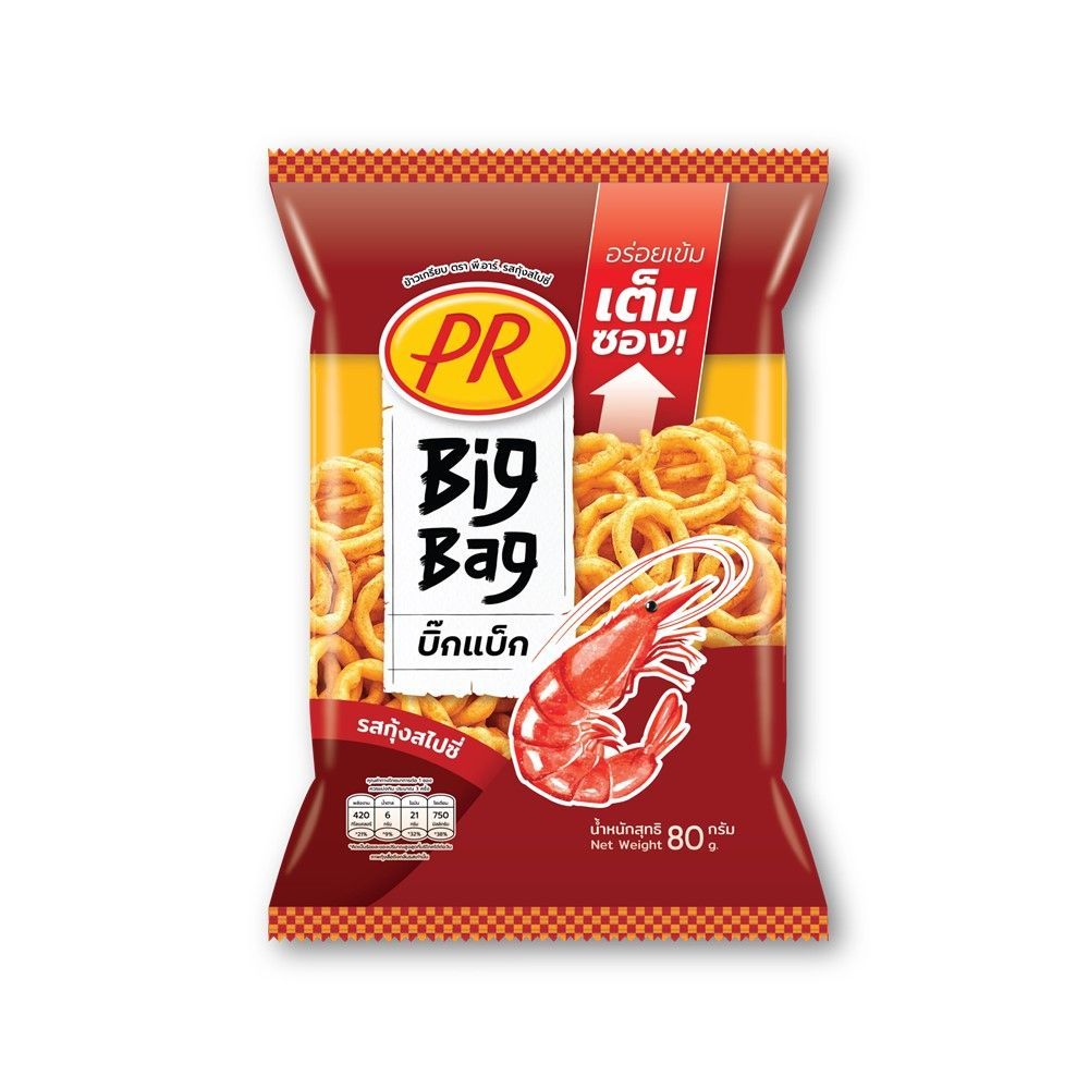 [สินค้าส่งด่วน] พีอาร์ข้าวเกรียบกุ้งสไปซี่ 80 กรัม PR CRISPY SNACK SPICY SHRIMP 80 G.