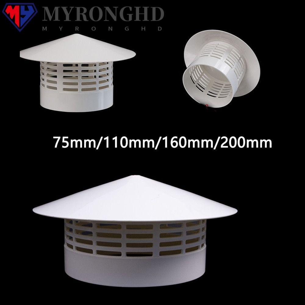 ไมรอนก์ ฝาครอบป้องกันท่อเตา, 75-200มม เครื่องดูดควันควันระบายอากาศหมวกกันฝน, พีวีซี ทนทานผนังภายนอกท่อฝนหมวกระบายอากาศระบ