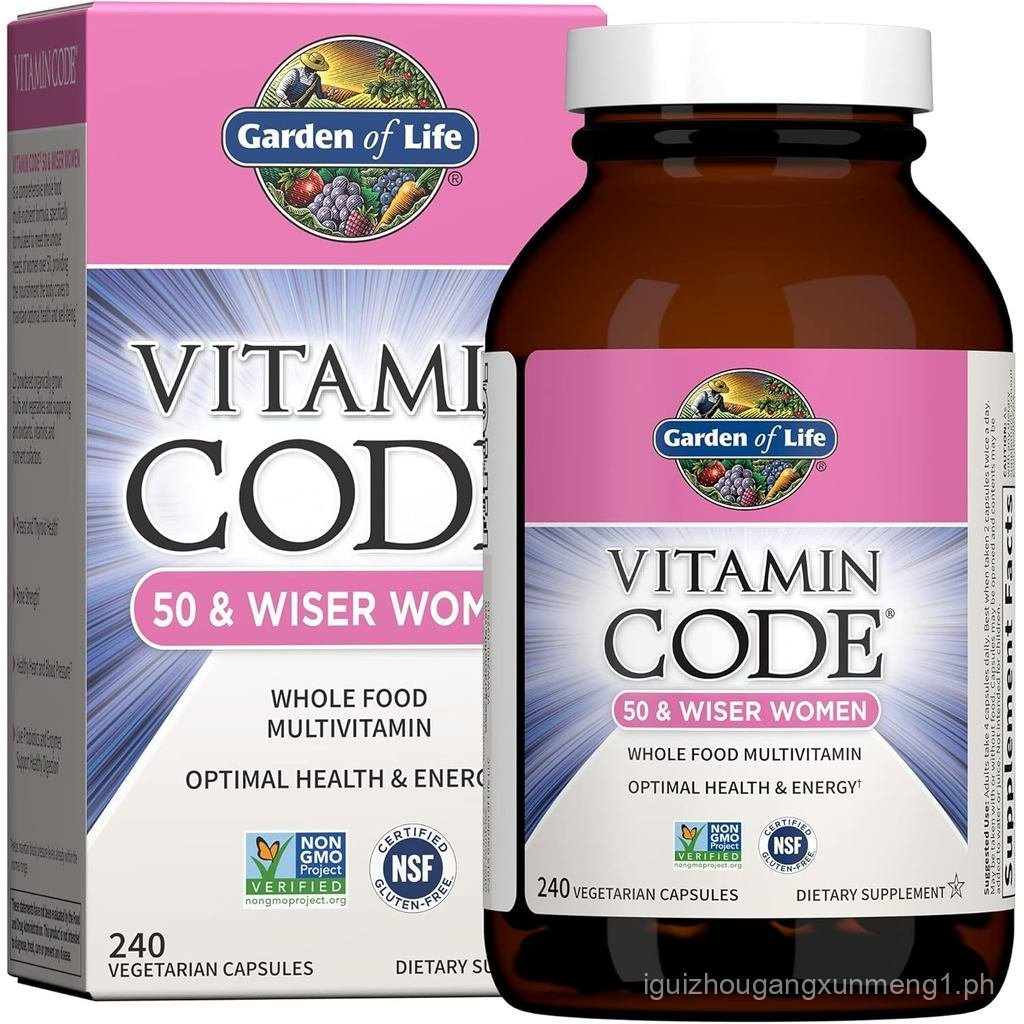 Garden of Life Multivitamin for Women 50 & Over, Vitamin Code Women 50 & Wiser Multi - 240 แคปซูลพร้