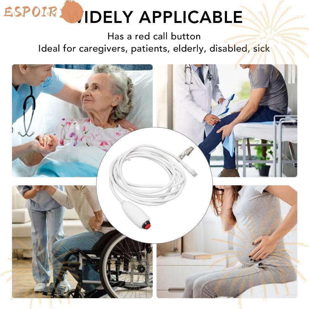 ESPOIR1 สายเรียกพยาบาล, ปลั๊ก 6P4C 9.8ft เปลี่ยนสายพยาบาล, สายปุ่มกดหัวคริสตัลสากล Healthcare Facili