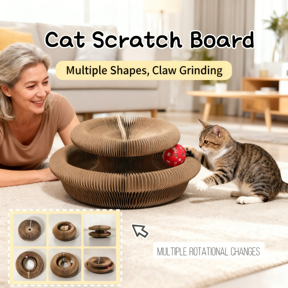 บอร์ด Kucing Gorek Scratcher Fun Papan Cardboard Mainan Cat bed
