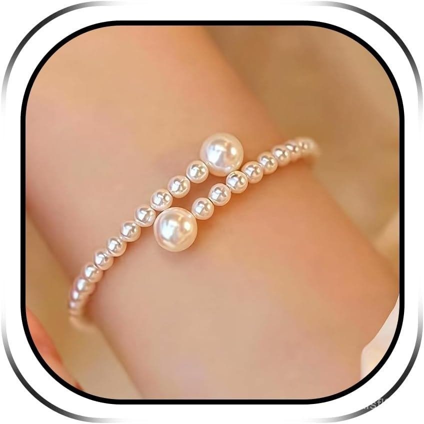 PearlBraceletsforWomenDaintyGoldPearlSttackableBraceletBrideaidWeddingJewelryGiftsPromWeddingGuestDr