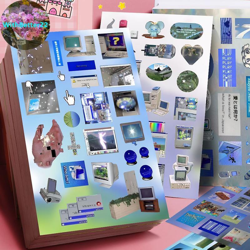 ด้วยดีกว่า 8/16 แผ่น DIY ตกแต่ง Y2k Gen Z ความทรงจําอิเล็กทรอนิกส์สไตล์ Retro Dreamcore Collages วาร