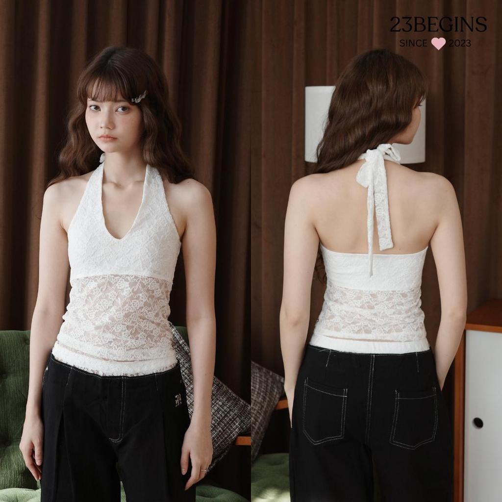 Chole lace เสื้อคล้องคอลูกไม้ ผ้าหนา (0041)