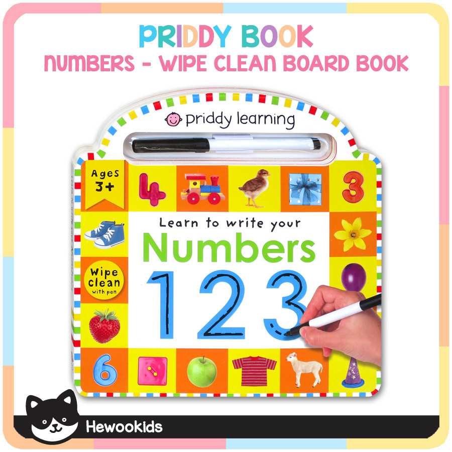 Prddy Learning Learn to Writing your Numbers 123 Board Book (รวมปากกาเช็ดทําความสะอาด) (อายุ 3 ปีขึ้