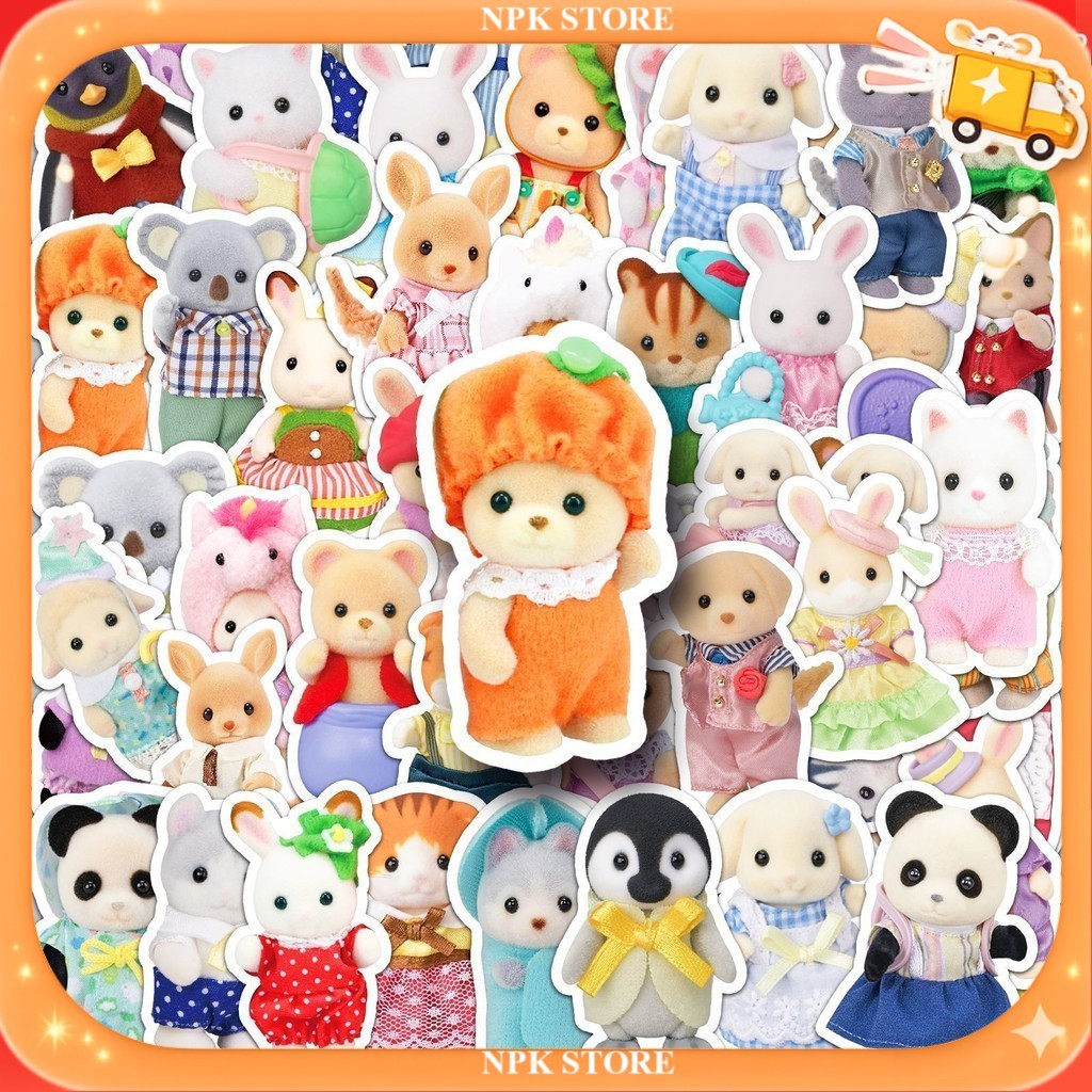 🔥🇹🇭พร้อมส่ง🇹🇭🔥 50แบบ Sticker การ์ตูน ซิลวาเนียน แฟมิลี่ SYLVANIAN FAMILIES anthropomorphic animal