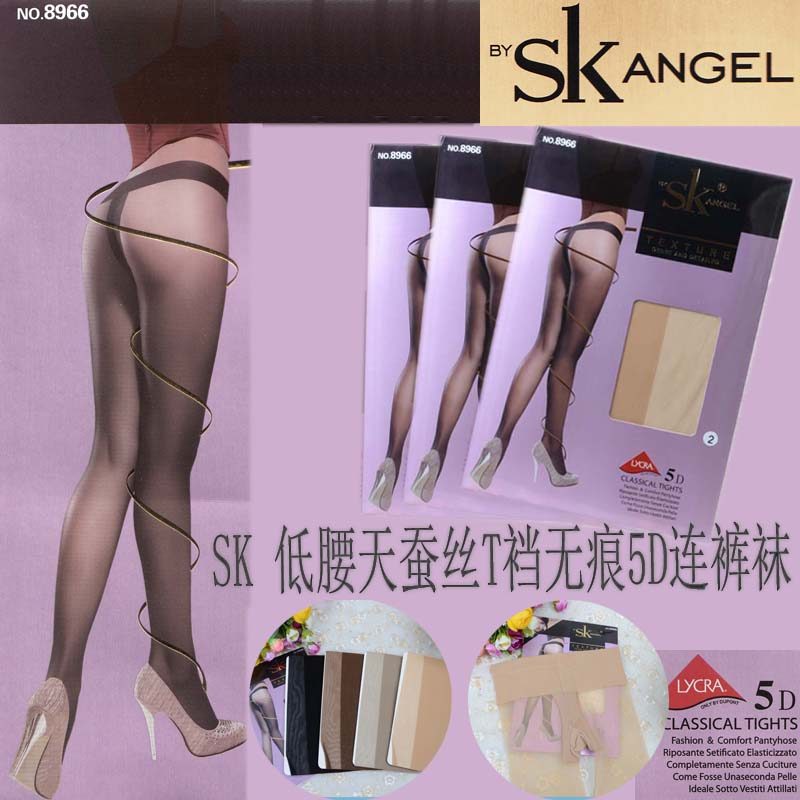 6 คู่จัดส่งฟรี SK8966 สุภาพสตรี T-Shaped Crotch ฤดูร้อน 5D Ultra-Thin ถุงน่องเซ็กซี่คอนซีลเลอร์ Low-