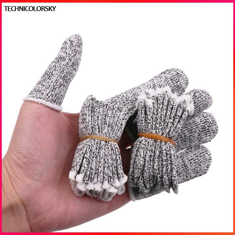 Technicolorsky 10 ชิ้น Finger Cots Thumb Protector Anti-Cut ปลายนิ้วนิ้วมือยืดหยุ่นป้องกัน Finger Cots DIY ทํางาน TSY