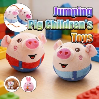 เก็บปลายทาง！หมูกระโดดเด้งดึ๋งเด็ก ชาร์จ USB ร้องเพลง พูดได้ อัดเสียงได้ ตุ๊กตาหมู ของเล่น เด็กฝึกพูด