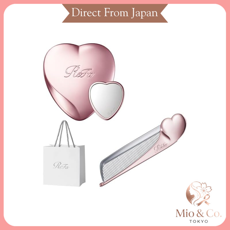 ReFa HEART MIRROR + ReFa HEART Comb Aira Set Rose Gold