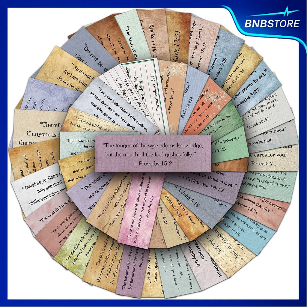 🍀ส่งจากไทย🍀 50แบบ สติกเกอร์ บทและข้อพระคัมภีร์ ไบเบิล retro Bible verse quote sticker