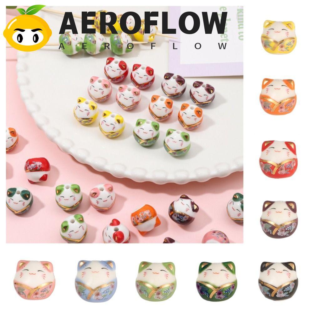 AEROFLOW ลูกปัดแมว พลูตัส, ลูกปัด Kitty Cat Maneki-eko, สร้อยคอสวยญี่ปุ่นทําด้วยมือ DIY เครื่องประดั