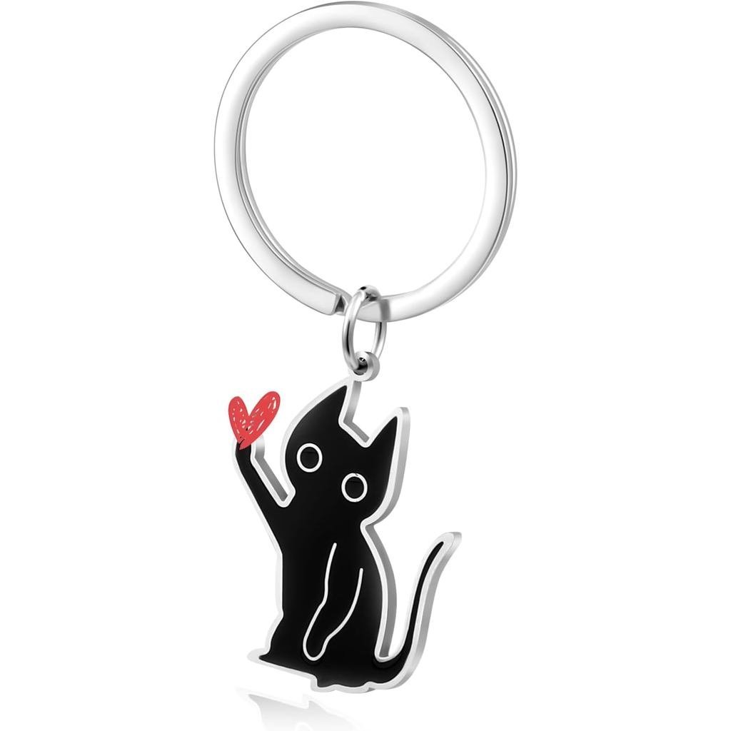 Smilelife Black Cat พวงกุญแจสําหรับผู้หญิงผู้ชายวัยรุ่น-Gothic Kittyกระเป๋าเป้สะพายหลังพวงกุญแจสําหร