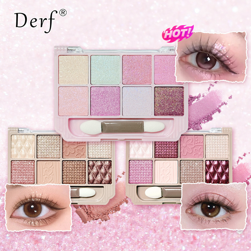 พาเลทอายแชโดว์ 8 สีกันน้ําและกันเหงื่อ – Matte Earth Tone Shades | บลัชออน รวมคอนทัวร์และไฮไลท์ | แต่งหน้าเป็นกลางติดทนนาน