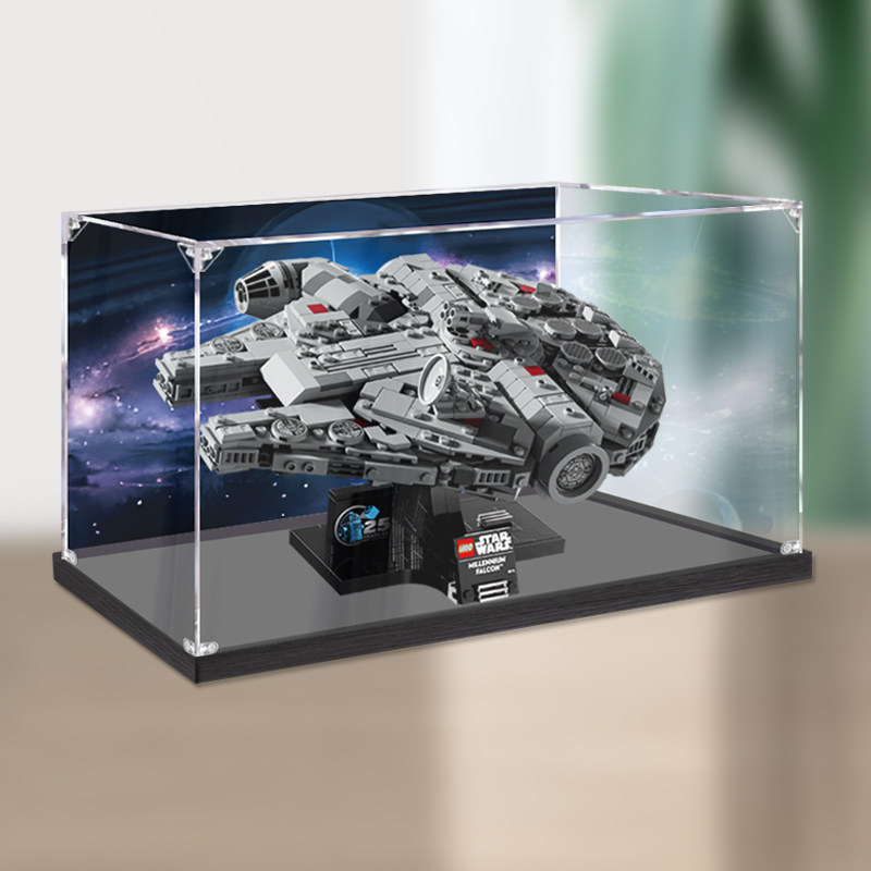 [กล่องแสดงโปร่งใส] กล่องแสดงอะคริลิคเหมาะสําหรับเลโก้ 75375 Millennium Falcon Starship กล่องเก็บของท