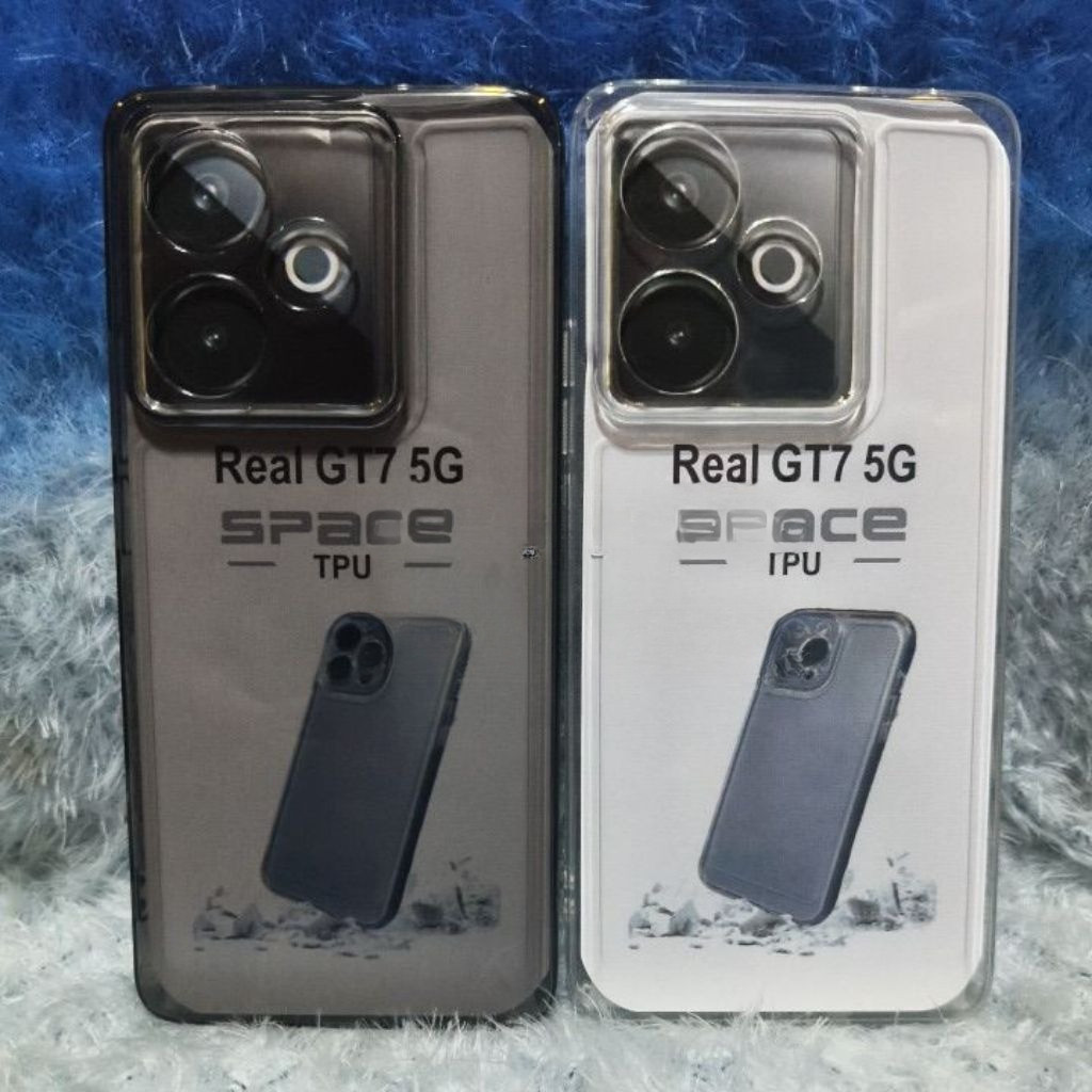 Original Space Transparent Case Realme GT 7 5G/GT 7T 5G ซิลิโคน 2.1MM + กล้อง Protec สีดําใส