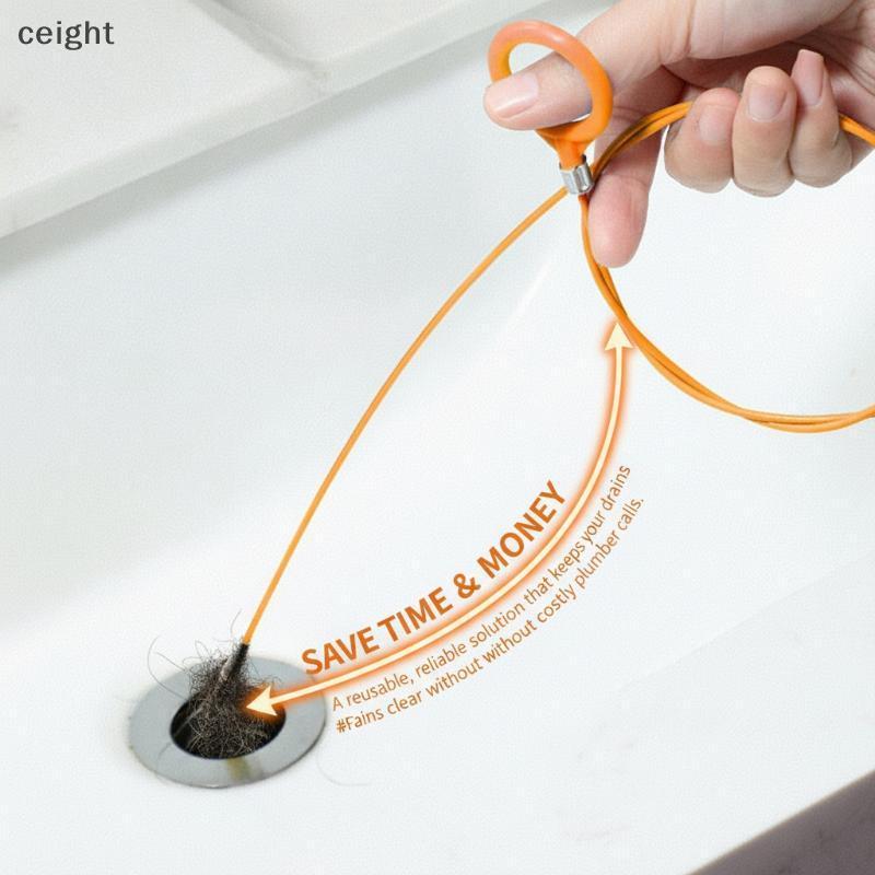 [ceight] Drain Snake Tool: Unclogs Hair & Debris in Sink, Tub & Shower TH