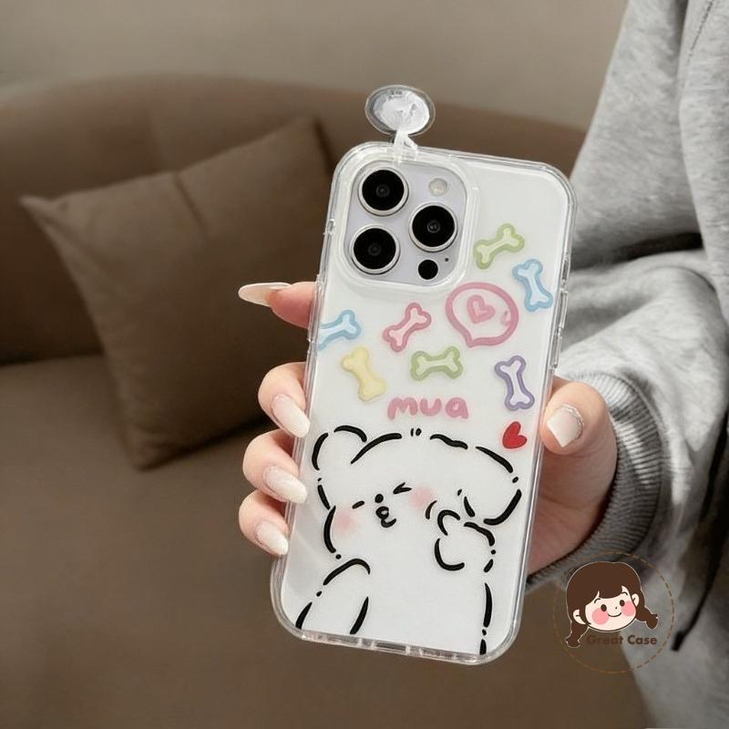 น่ารักลูกสุนัขสีขาวเคสโทรศัพท์สําหรับOPPO Reno 14 14F 13 13F 12 12F 11 11F 11A 10 9 8 Pro Plus F FS 