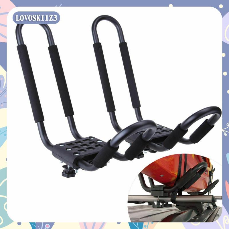 [lovoski1z3] Kayak Roof Rack Iron J Bar Carrier Holder สีดําประสิทธิภาพสูงขนส่งยานพาหนะสําหรับผจญภัย