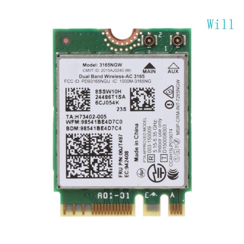 Will Wireless-AC Card 2 4G 5G 3165NGW Wifi Card BT-เข้ากันได้กับ 4 0 สําหรับ