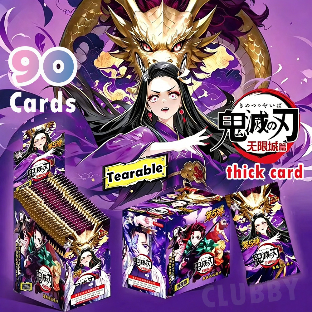90 Demon Slayer การ์ดหนา Shinobu muichiro หายาก FLR/MHR/HLR การ์ดฉีกขาดได้อะนิเมะ merch