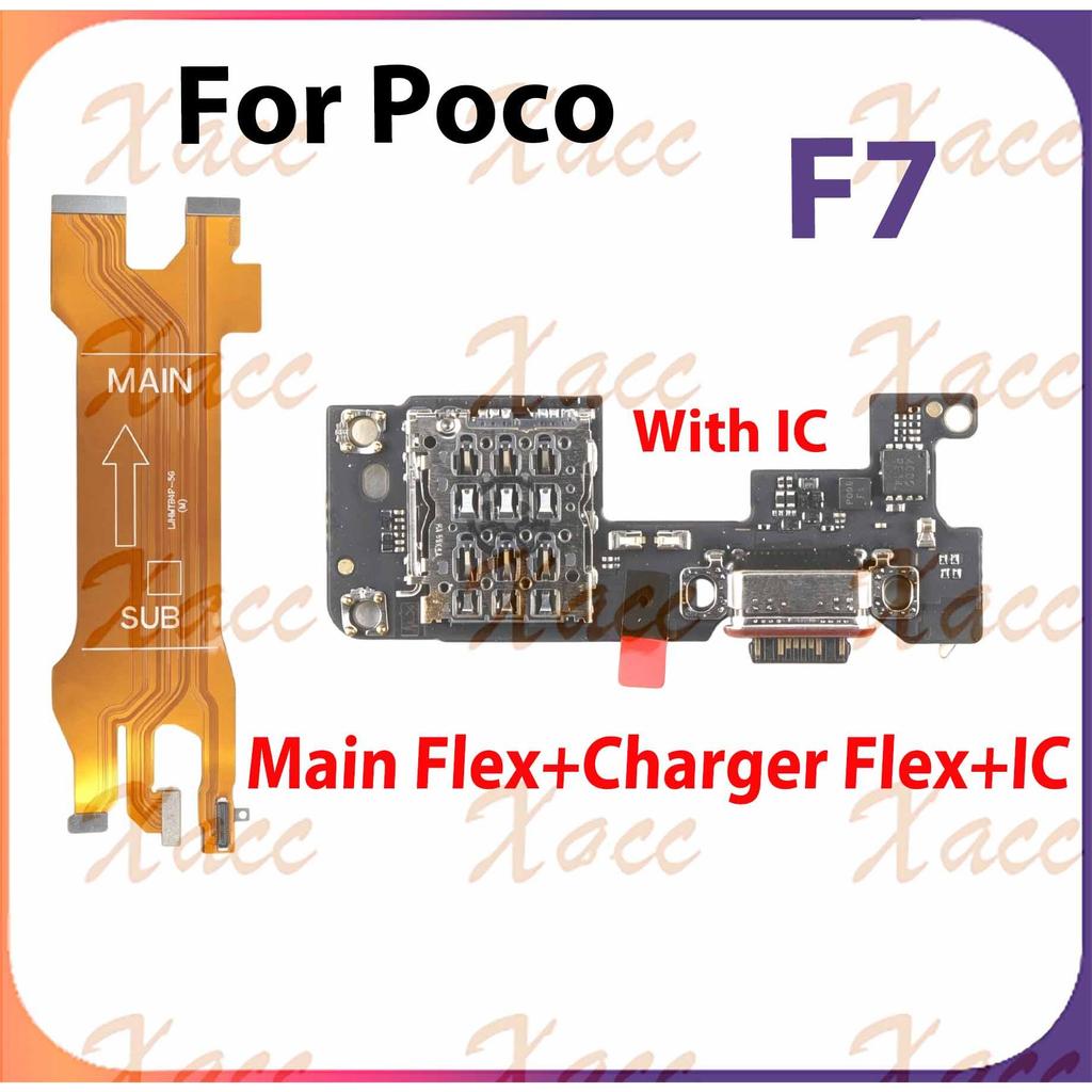 สําหรับ Poco F7 ชาร์จพอร์ต Flex สาย USB Dock Connector เมนบอร์ดโทรศัพท์เปลี่ยนส่วนการติดตั้ง
