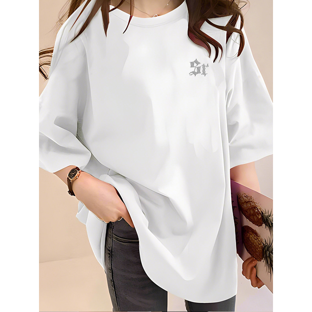 2S337 T เสื้อ Baju Perempuan สไตล์ Tshirt ผู้หญิง Crop Top สไตล์เกาหลีผู้หญิง Seluar เสื้อผ้า Plus ข