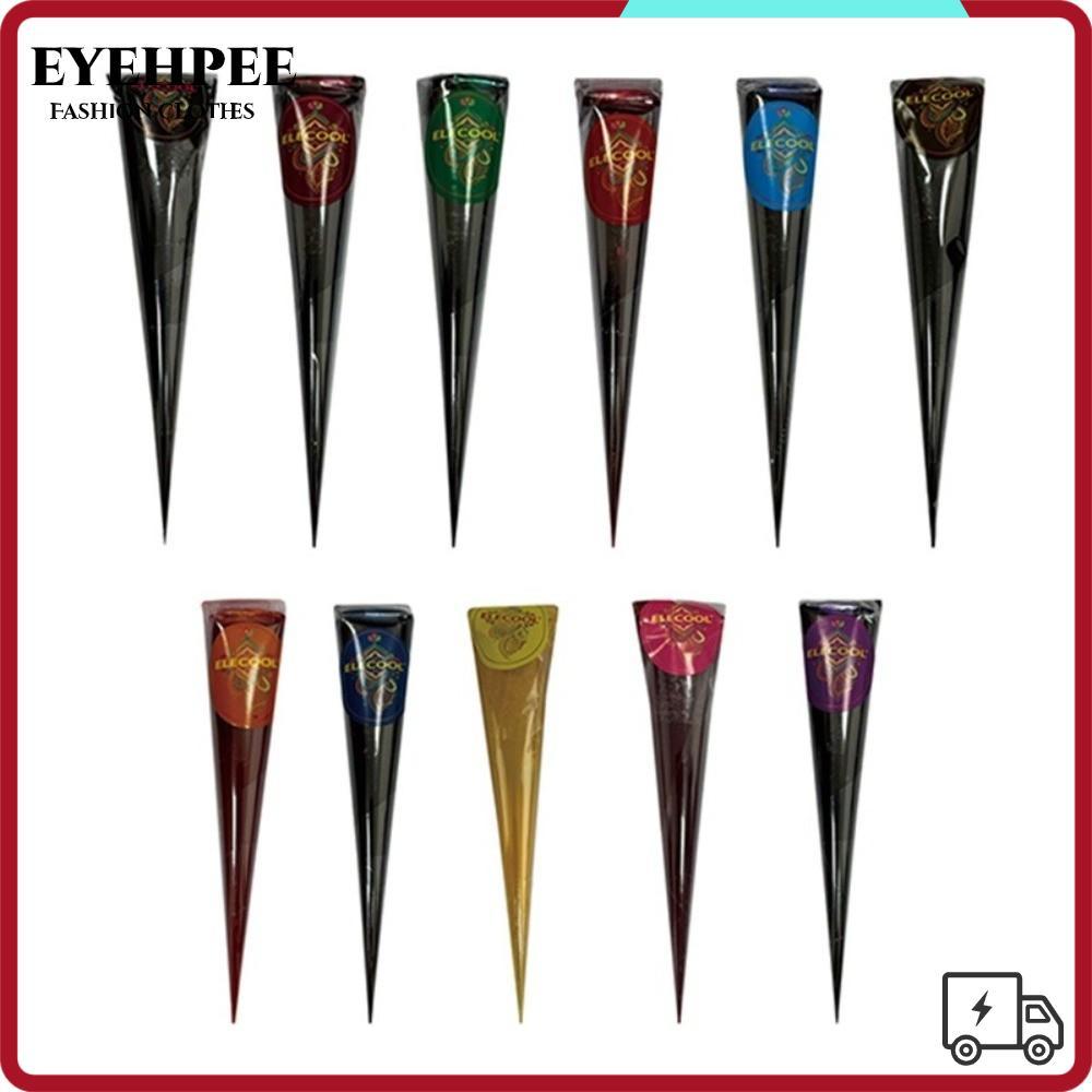 EYEHPEE Henna Paste Cone, สีดําสีน้ําตาลใช้งานง่ายHenna Tattoo Cream, Henna Tattoo Creamชั่วคราวกึ่ง
