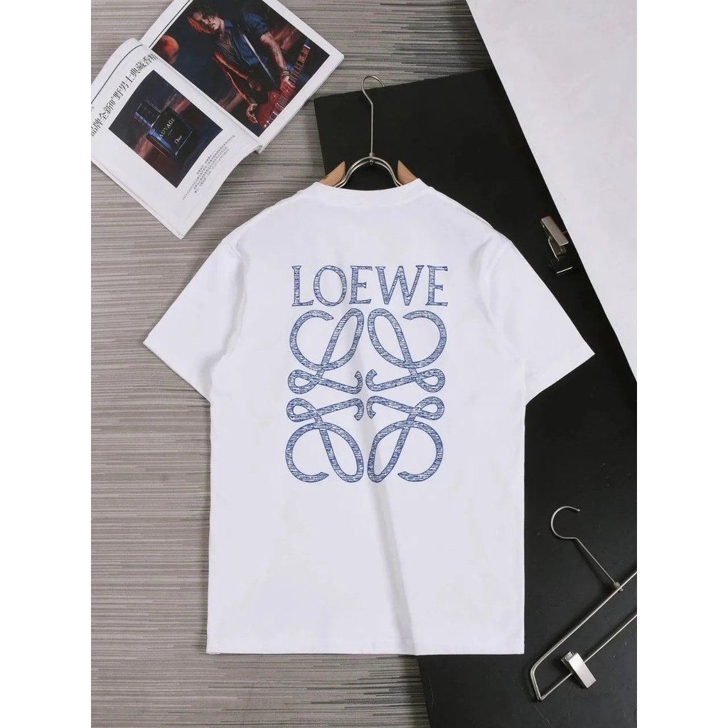 Loe พิมพ์มือวาดปกติรอบคอโลโก้ขนาดใหญ่ผู้ชายผู้หญิง fwt Letter เกย์เสื้อฤดูใบไม้ผลิฤดูร้อน oversize ส