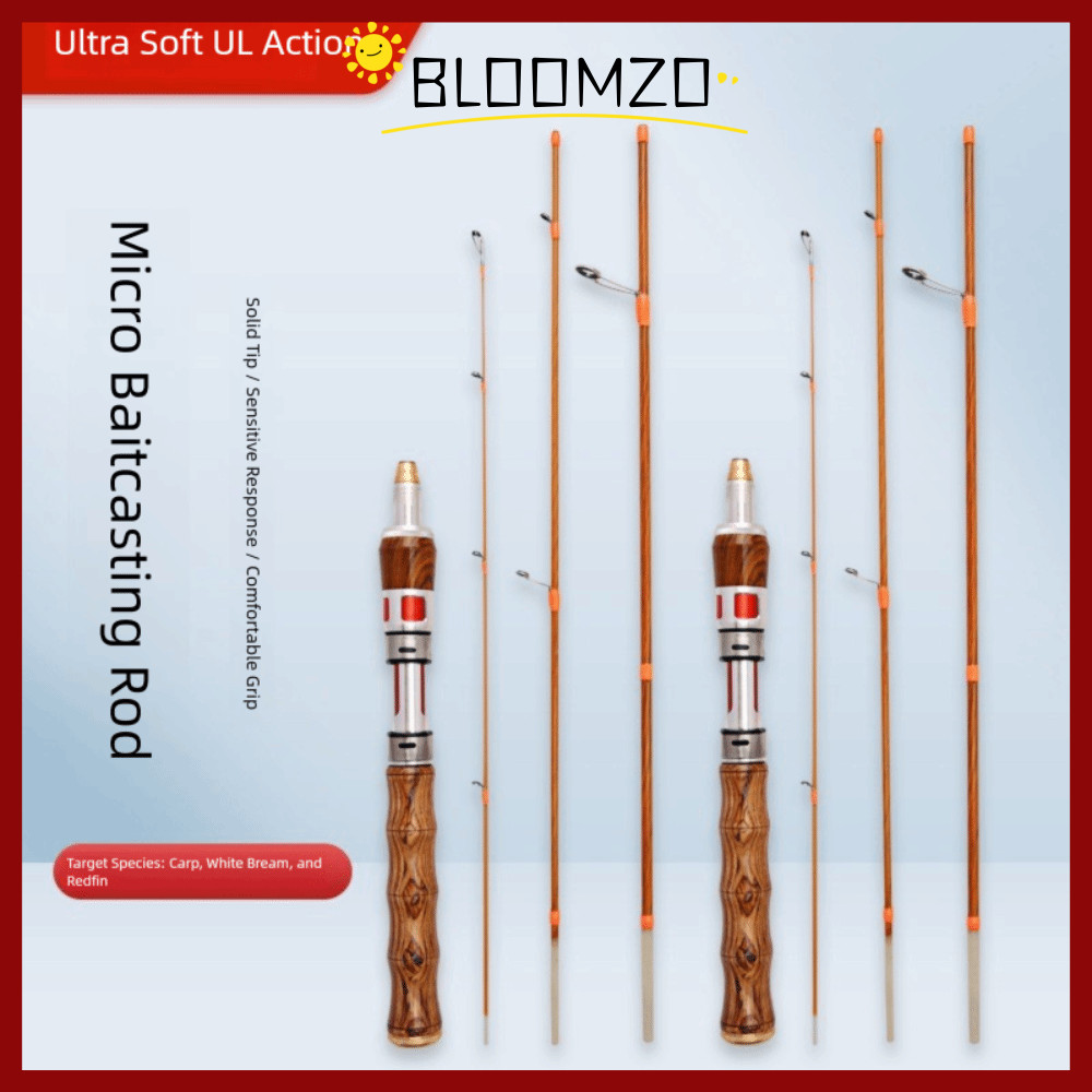 BLOOMZO คันเบ็ดปั่น, UL Power Spinning Casting Fishing Rod, 2025 1.4m 4 ส่วนคาร์บอนไฟเบอร์ Fishing Pole ฤดูหนาว